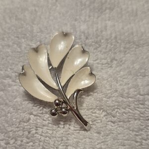 Elegant Silver Leaf Brooch